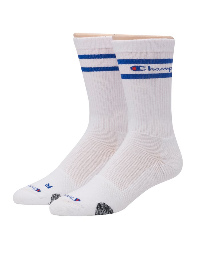 Champion Mens Socks NZ - Compression Crew 1-Pair White ( 6378-ZXYPG )